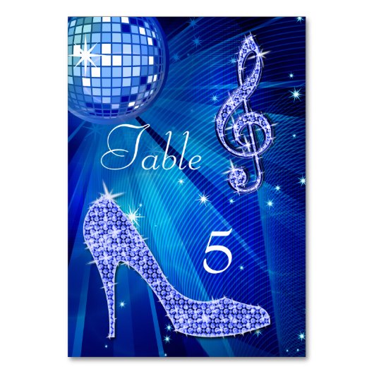 Blue Disco Ball en Stiletto Shoe Double Sided Kaart (Achterkant)