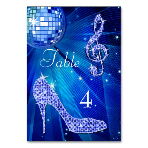 Blue Disco Ball en Stiletto Shoe Double Sided Kaart