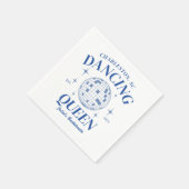 Blue Disco Ball Retro Bachelorette Party Servet (Hoek)