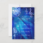 Blue Disco Ball & Retro Microphone RSVP (Achterkant)