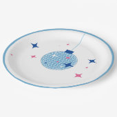 Blue Disco Ball Santorini Grieks / Spaans thema Papieren Bordje (Gekanteld)