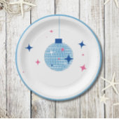 Blue Disco Ball Santorini Grieks / Spaans thema Papieren Bordje