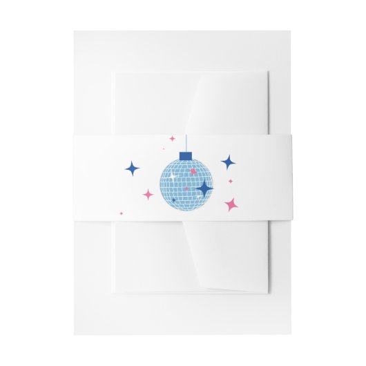 Blue Disco Ball Santorini Grieks / Spaans thema Uitnodigingen Wikkel (Voorkant Voorbeeld)