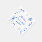 Blue Disco Cocktail Bachelorette Party Servetten (Hoek)