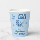 Blue Disco Cowgirl Rodeo Bachelorette Weekend Papieren Bekers (Voorkant)