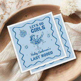 Blue Disco Cowgirl Rodeo Bachelorette Weekend Servet