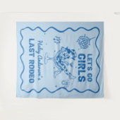 Blue Disco Cowgirl Rodeo Bachelorette Weekend Wandkleed (Voorkant (horizontaal))