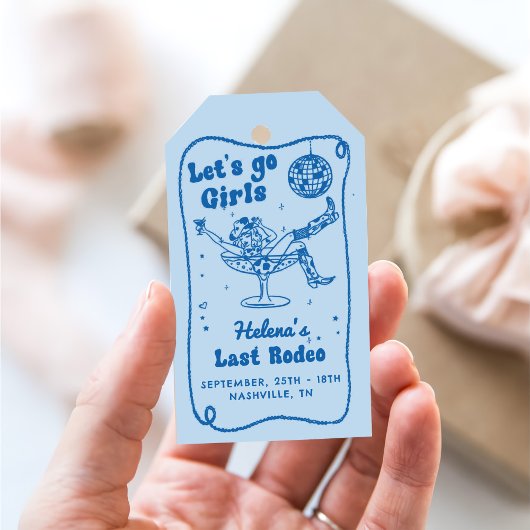 Blue Disco Rodeo Cowgirl Bachelorette Weekend Cadeaulabel
