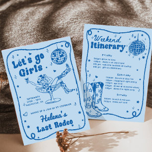 Blue Disco Rodeo Cowgirl Bachelorette Weekend Kaart