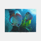 Blue Discus Fish Aquarium Fish Tank Art Fleece Deken (Voorkant (Horizontaal))