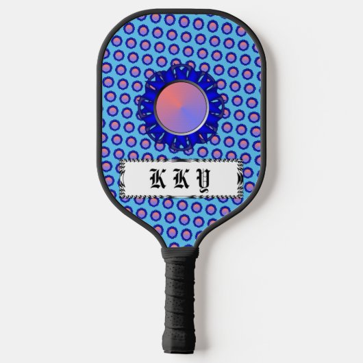 Blue Disk Ribbon van Kenneth Yoncich Pickleball Paddle (Achterkant)