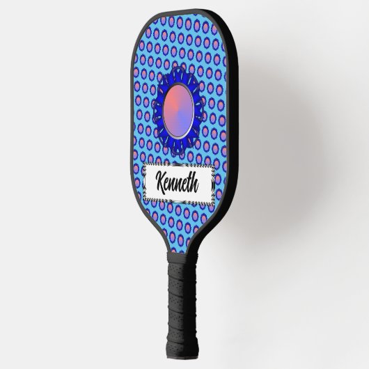 Blue Disk Ribbon van Kenneth Yoncich Pickleball Paddle (Links)