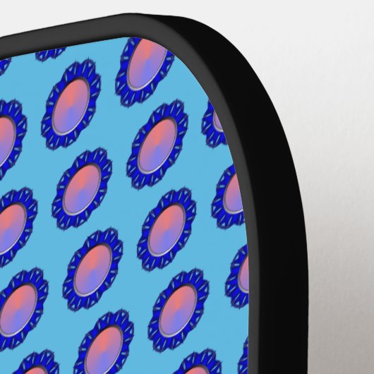 Blue Disk Ribbon van Kenneth Yoncich Pickleball Paddle (Links Detail)