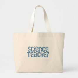 Blue Distress Text Science Teacher Grote Tote Bag