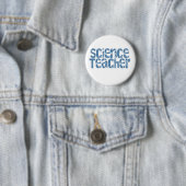 Blue Distress Text Science Teacher Ronde Button 5,7 Cm (In situ)