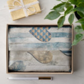 Blue Distressed Heart Decoupage Tissuepapier (Geschenk)