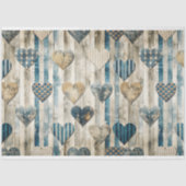 Blue Distressed Heart Decoupage Tissuepapier (Voorkant)