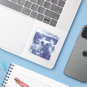 Blue Distressed Relaxalotl Axolotl Sticker (Laptop met iPhone)