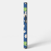 Blue Ditsy Floral Monogram iPhone Hoesje (Linkerkant)