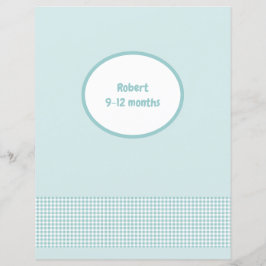 Blue Divider Page Gingham Baby Photo Album Insert