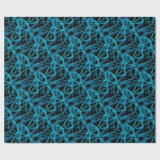 Blue DNA Strand Science Abstract Pattern Cadeaupapier (Vlak)