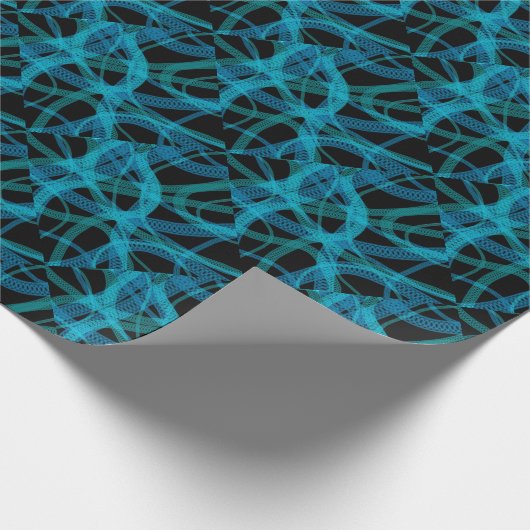 Blue DNA Strand Science Abstract Pattern Cadeaupapier (Hoek)