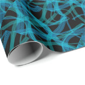 Blue DNA Strand Science Abstract Pattern Cadeaupapier (Rol Hoek)