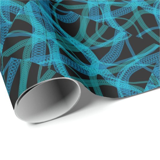 Blue DNA Strand Science Abstract Pattern Cadeaupapier (Rol Hoek)