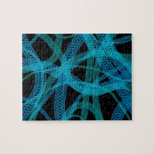 Blue DNA Strand Science Abstract Pattern Legpuzzel (Horizontaal)
