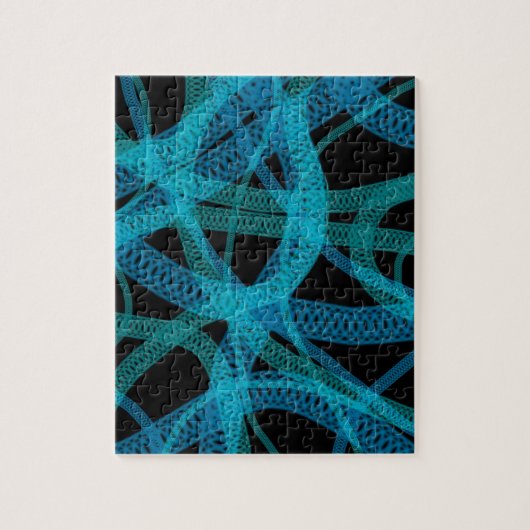 Blue DNA Strand Science Abstract Pattern Legpuzzel (Verticaal)