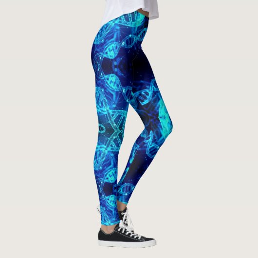 Blue DNA Strands Science Leggings (Rechts)