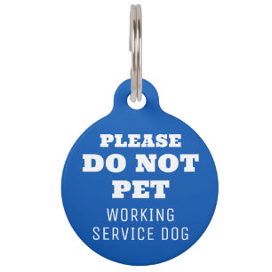 Blue Do Not Pet Working Service Dog Huisdierpenning