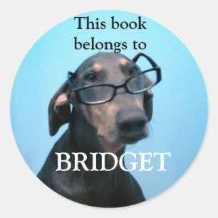 Blue Doberman boek stickers