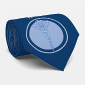 Blue Doctor Logo Medicinal Health Care Field Stropdas (Opgerold)