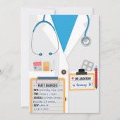 Blue Doctor Scrubs Birthday Party Invitation Kaart (Voorkant)