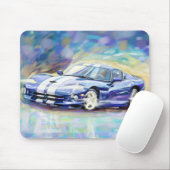 BLUE DODGE VIPER MUISMAT (Met muis)