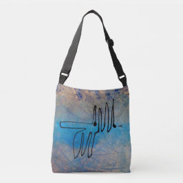 Blue Dog, Abstract Art Crossbody Tas