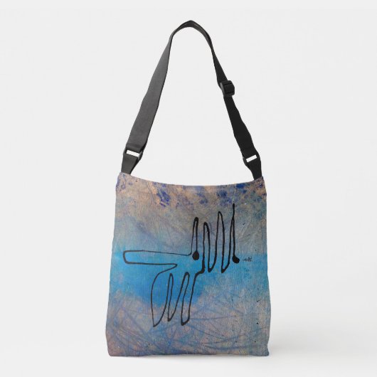 Blue Dog, Abstract Art Crossbody Tas (Voorkant)