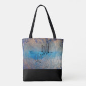 Blue Dog, Abstract Art Tote Bag (Achterkant)