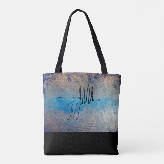Blue Dog, Abstract Art Tote Bag (Achterkant)