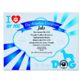 Blue  Dog Adoption Certificate Foto Afdruk (Voorkant)