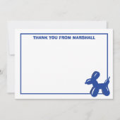 Blue Dog Balloon Dier Verjaardag Dank u kaart (Voorkant)