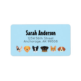 Blue Dog Birthday Let's Pawty Etiket