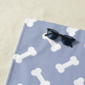 Blue Dog Bone en Botten Patroon met aangepaste naa Strandlaken (In situ)