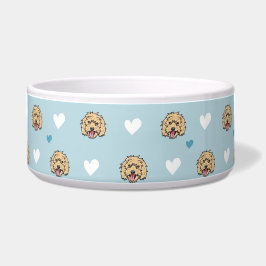 Blue Dog Bowl met leuke hond! Voerbakje