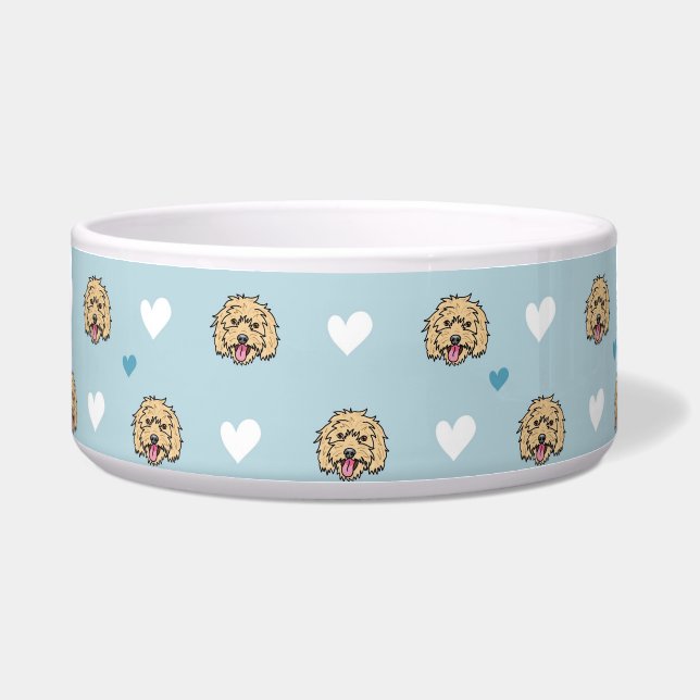 Blue Dog Bowl met leuke hond! Voerbakje (Voorkant)