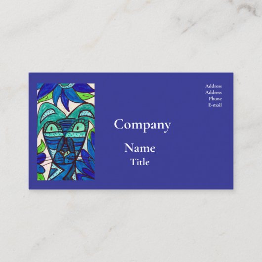 Blue Dog Business Card Visitekaartje (Voorkant)