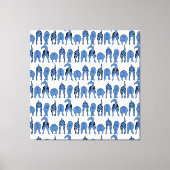 Blue Dog Butts Pattern Canvas Afdruk (Voorkant)