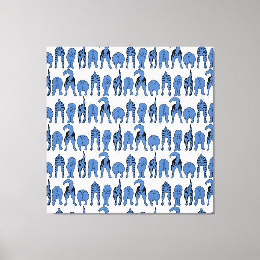 Blue Dog Butts Pattern Canvas Afdruk (Voorkant)