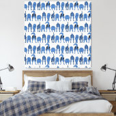 Blue Dog Butts Pattern Canvas Afdruk (Insitu (Slaapkamer))